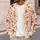 Romantic Red Heart Bear And Floral Motifs For Valentine's Day Women's Everyday Layering All-over Print Knitted Cardigan - 5
