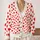 Red Heart Motif For Romantic Layering And Valentine Outings, Women's Everyday Style All-over Print Knitted Cardigan - 2