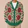 Red Green Floral Boho Botanical Style for Everyday Layering and Spring Autumn Wear All-over Print Knitted Cardigan - 6