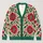 Red Green Floral Boho Botanical Style for Everyday Layering and Spring Autumn Wear All-over Print Knitted Cardigan - 1