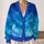 Blue Starry Sky Watercolor Look for Spring Vacation Layering Plus Size Women Casual All-over Print Knitted Cardigan - 2