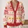 Strawberry Cake Motifs For Cozy Autumn Weekends, Vacation Dates, And Layering Style All-over Print Knitted Cardigan - 2