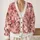 Pink Cherry Blossom Floral Motifs for Vacation Date Nights and Everyday Layering Style All-over Print Knitted Cardigan - 2