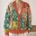 Colorful Floral Patchwork Style for Casual Spring Outings and Holiday Layering Women All-over Print Knitted Cardigan - 2