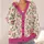 Pink Botanical Roses For Everyday Layering At Work And Weekend Garden Gatherings All-over Print Knitted Cardigan - 4