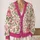 Pink Botanical Roses For Everyday Layering At Work And Weekend Garden Gatherings All-over Print Knitted Cardigan - 2