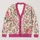 Pink Botanical Roses For Everyday Layering At Work And Weekend Garden Gatherings All-over Print Knitted Cardigan - 1
