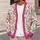 Pink Botanical Roses For Everyday Layering At Work And Weekend Garden Gatherings All-over Print Knitted Cardigan - 5