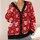 Red Heart Winter Motif for Cozy Layering and Holiday Gatherings for Women's Seasonal Style All-over Print Knitted Cardigan - 4