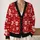 Red Heart Winter Motif for Cozy Layering and Holiday Gatherings for Women's Seasonal Style All-over Print Knitted Cardigan - 2