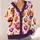 Watercolor Jack-O'-Lantern Heart Faces For Halloween Gatherings And Autumn Layering All-over Print Knitted Cardigan - 4