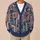 Abstract Indigo Patchwork Motifs for Layered Autumn Outfits and Everyday Weekend Style All-over Print Knitted Cardigan - 6