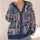 Abstract Indigo Patchwork Motifs for Layered Autumn Outfits and Everyday Weekend Style All-over Print Knitted Cardigan - 4
