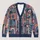 Abstract Indigo Patchwork Motifs for Layered Autumn Outfits and Everyday Weekend Style All-over Print Knitted Cardigan - 1