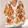 Autumn Maple Leaf Motif in Orange Gold and Red for Cozy Layering and Fall Outings All-over Print Knitted Cardigan - 4