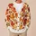 Autumn Maple Leaf Motif in Orange Gold and Red for Cozy Layering and Fall Outings All-over Print Knitted Cardigan - 6