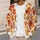 Autumn Maple Leaf Motif in Orange Gold and Red for Cozy Layering and Fall Outings All-over Print Knitted Cardigan - 5