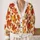 Autumn Maple Leaf Motif in Orange Gold and Red for Cozy Layering and Fall Outings All-over Print Knitted Cardigan - 2