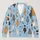 Playful Cat Silhouettes in Blue Tones for Casual Everyday Layering and Weekend Style All-over Print Knitted Cardigan - 1