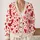 Red And Pink Hearts For Sweet Everyday Layering And Date Night Style For Women In Spring All-over Print Knitted Cardigan - 2