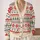 Fair Isle Snowflake Holiday Layers For Women, Cozy Winter Weekend Outfit Styling All-over Print Knitted Cardigan - 2