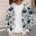 Navy And Mint Pumpkin Motifs For Autumn Halloween Layering And Cozy Everyday Women's Style All-over Print Knitted Cardigan - 5
