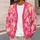Pink Yellow Watercolor Floral Waves for Cozy Autumn Layers, Youthful Women's Style All-over Print Knitted Cardigan - 5