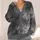 Silver Gray Shaggy Abstract Texture for Cozy Autumn Layering and Everyday Women’s Style All-over Print Knitted Cardigan - 4