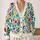 Bright Colorful Floral Leaf Motif for Spring Layering and Everyday Style for Women All-over Print Knitted Cardigan - 2