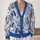 Blue Dog And Hot Air Balloon Garden Scene For Everyday Layering Women's Style All-over Print Knitted Cardigan - 2