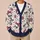 Pink Bow Skull Spiderweb Halloween Style for Cute Playful Everyday Autumn Layering Women All-over Print Knitted Cardigan - 6