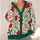 Red Poinsettia Holly Berry Florals For Festive Layering And Everyday Women's Style All-over Print Knitted Cardigan - 4