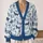 Blue Dachshund Checks For Cozy Autumn Walks And Everyday Casual Style For Dog Lovers All-over Print Knitted Cardigan - 2