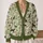 Green And Black Dog Lover Style For Casual Spring Layering And Everyday Outdoor Wear All-over Print Knitted Cardigan - 2
