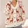 Red Reindeer and Starburst Holiday Motif for Cozy Winter Layering, Women's Festive Style All-over Print Knitted Cardigan - 4