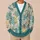 Teal Floral Patchwork Blooms For Spring Layering And Everyday Garden Style Women All-over Print Knitted Cardigan - 6