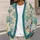 Teal Floral Patchwork Blooms For Spring Layering And Everyday Garden Style Women All-over Print Knitted Cardigan - 5