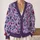 Lavender Berry Floral Botanicals for Cozy Fall Layering and Everyday Women’s Style All-over Print Knitted Cardigan - 2