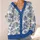 Blue White Scenic Balloon Tropical Landscape Style for Travel and Everyday Wear Gift All-over Print Knitted Cardigan - 4