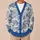 Blue White Scenic Balloon Tropical Landscape Style for Travel and Everyday Wear Gift All-over Print Knitted Cardigan - 6