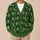 Whimsical Green Lab Monsters for Cozy Fall Outings, Cute Science-Lover Everyday Style All-over Print Knitted Cardigan - 6
