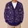 Purple Botanical Ornaments for Cozy Autumn Layering and Holiday Gatherings for Women All-over Print Knitted Cardigan - 6