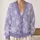 Lavender Snowflake Motif for Cozy Winter Layering and Festive Gatherings for Her All-over Print Knitted Cardigan - 2