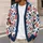 Red Butterfly Berry Botanical Motif for Spring Layering and Casual Everyday Wear All-over Print Knitted Cardigan - 5