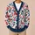 Red Butterfly Berry Botanical Motif for Spring Layering and Casual Everyday Wear All-over Print Knitted Cardigan - 6