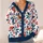 Red Butterfly Berry Botanical Motif for Spring Layering and Casual Everyday Wear All-over Print Knitted Cardigan - 4
