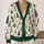 Green Christmas Tree Holiday Motif For Cozy Winter Layering And Festive Everyday Style All-over Print Knitted Cardigan - 2