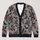 Red Holly Berries And Black Bat Motif For Cozy Fall Layering, Women's Gothic Style All-over Print Knitted Cardigan - 1