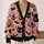 Cute Gothic Cats, Bats And Pumpkins For Halloween Parties, Casual Layering, Women All-over Print Knitted Cardigan - 2