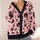 Pink Halloween Bats And Skull Cupcakes For Spooky Fall Parties, Women's Plus Size All-over Print Knitted Cardigan - 4